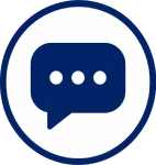 Chat icon button to open a conversation for messaging